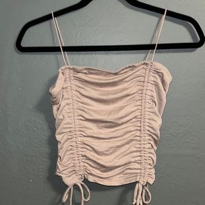 M fashion nova ruched crop top - cream color